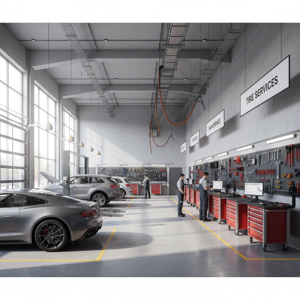 Realistische foto passend bij Professioneel uw autogarage inrichten voor optimale efficiëntie voor 